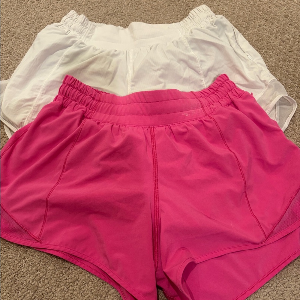 lululemon athletica Pink and White Athletic Shorts